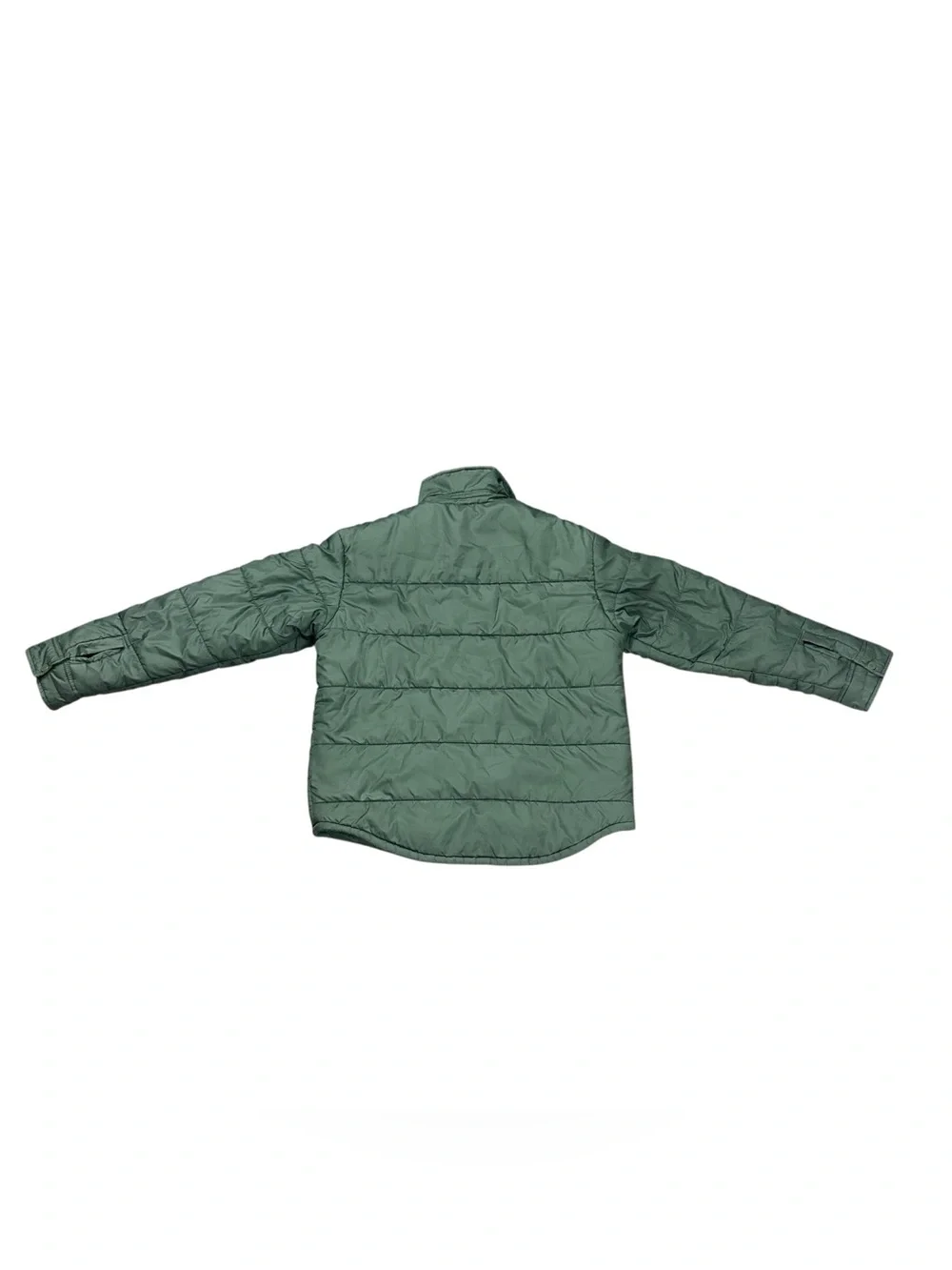 Free Assembly Boys XL 14/16 Green Quilted Shirt Jacket Lightweight Puffer Snap